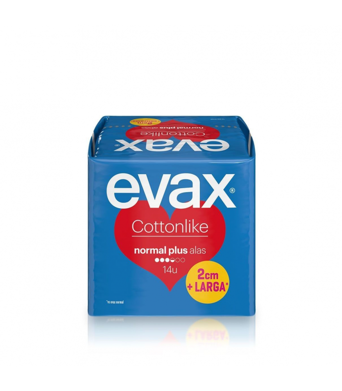 EVAX COMPRESAS COTTONLIKE ALAS NORMAL PLUS 14 UNIDADES. 181111